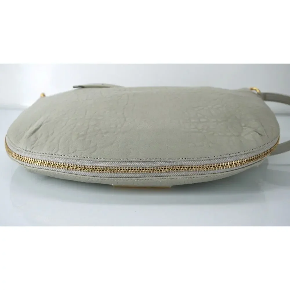 Marc by Marc Jacobs Washed Up Messenger Hobo Crossbody Bag  New Grey Leather